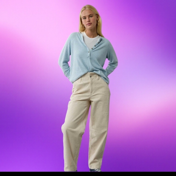 NEW!!! AMERICAN EAGLE BLUE Long Sleeve Henley T-Shirt - Size L - Picture 6 of 7